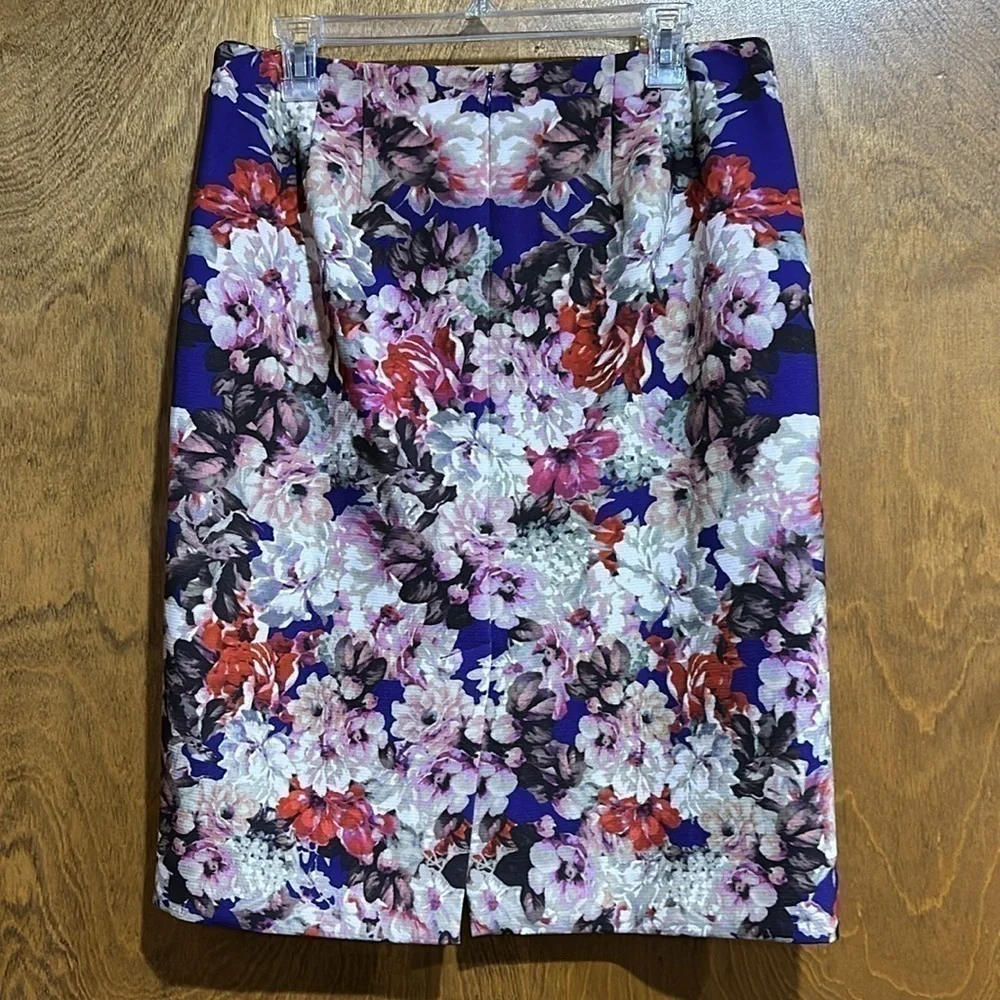 Talbots Floral Print Skirt with Matching Sash / Scarf Size 10 - EUC